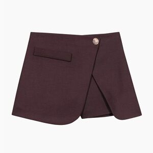 Maje brown wrap skort with gold detailing size 36